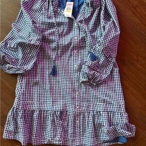 Vineyard Vines Blue and White Grid Dress